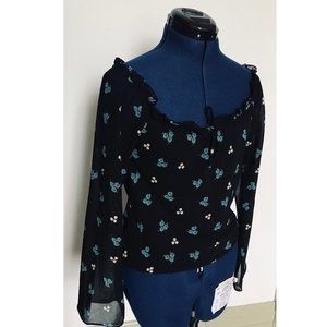 Varadero Shoulder off Sheer Black blouse size S